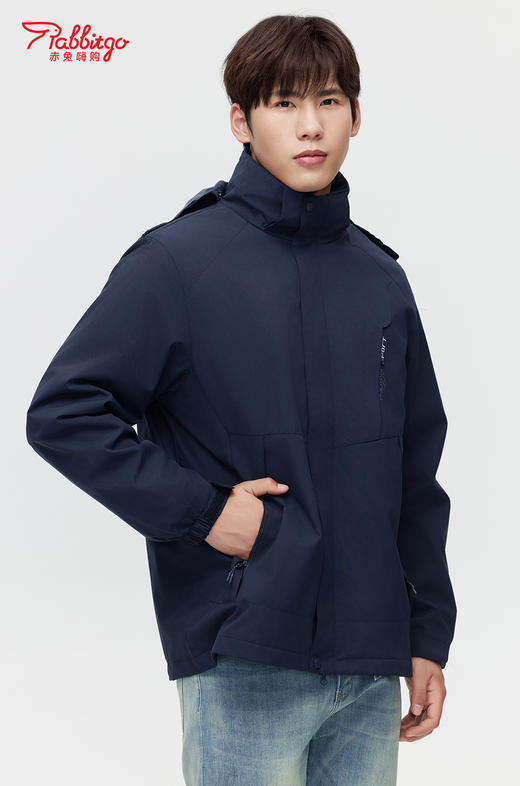 赤兔嗨购冲锋衣男女款可拆卸新款黑色外套防风防水户外进藏登山服 商品图2