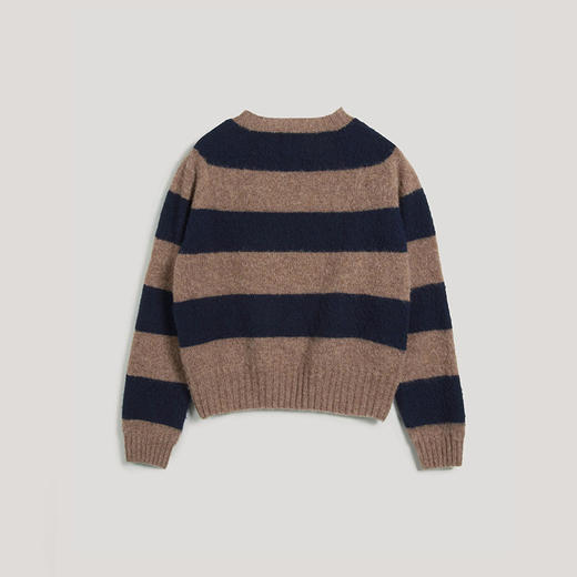 YMC JETS STRIPE CREW KNIT 英国羊羔毛女装圆领条纹毛衣 商品图3