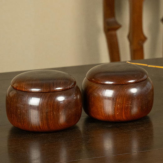 清 红木整挖围棋罐（一对） 商品图3