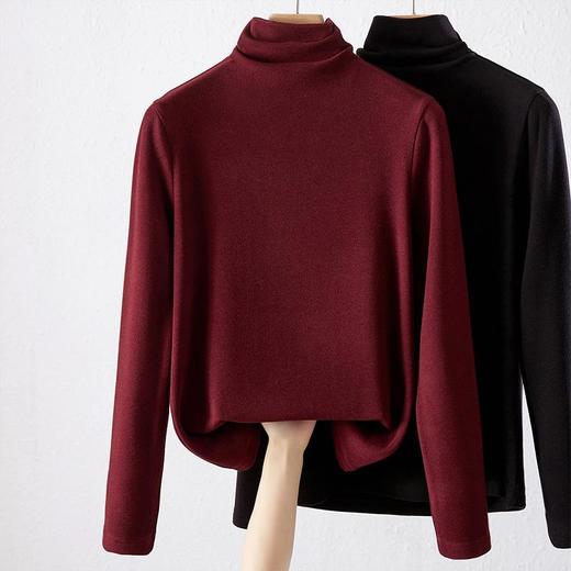 【自】全新升级【铂金会员100/天猫129/差价29】(20848) 洛诗琳天丝双面德绒打底衫女秋冬加绒加厚堆堆领磨毛上衣 商品图2