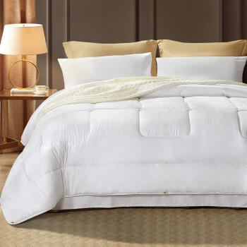 富安娜 舒润七孔抗菌 纤维被 纯棉面料 冬被 8.3斤 230*229cm 白色 商品图0