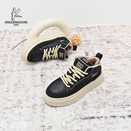 经典鲨2024年冬季新款男士高帮系带平底工装棉鞋KF19-D55011 商品图5