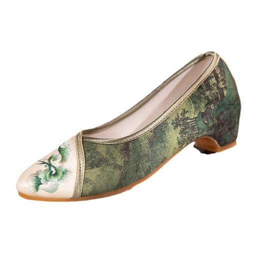 中国风妈妈鞋茶艺刺绣旗袍布鞋YX[天荷] 商品图4