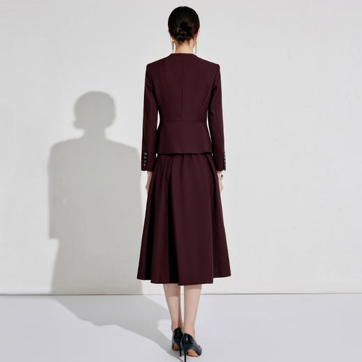 出席酒红色职业装小香风行政穿搭 商品图8