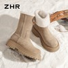 ZHR则则长筒加绒雪地靴保暖两穿棉鞋女2024冬季新款时尚防滑靴子 商品缩略图2