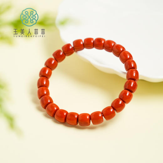 玉美人菲菲#南红单圈老形珠手串约8+mm 商品图0
