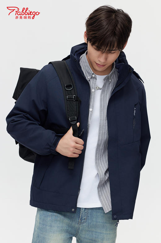 赤兔嗨购冲锋衣男女款可拆卸新款黑色外套防风防水户外进藏登山服 商品图1