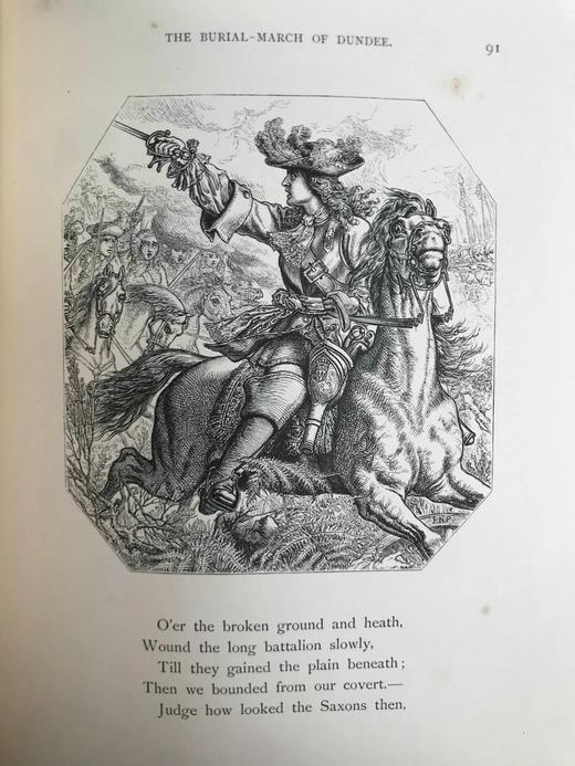 含藏书票！1863年 威廉·艾顿《苏格兰骑士短歌集》 约百幅版画插图 全真皮精装18开 商品图7