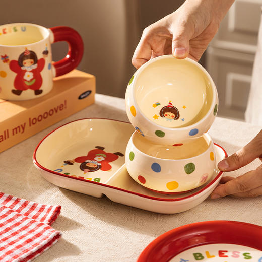 摩登主妇陶瓷饭碗可爱餐具家用2024新款高颜值盘子个人专用泡面碗 商品图1