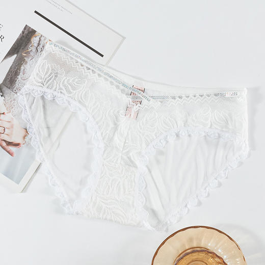 【5条装❗️蕾丝带钻交叉性感内裤】迷死人的明艳靓丽轻奢美，爱了爱了❗️新款性感蕾丝透明少女低腰热火T裤情趣内衣丁字裤女 商品图2