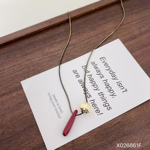 Oflye潮流饰品   复古安可拉红项链洋气时尚设计感个性首饰配饰项链 商品图4