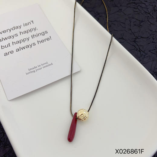 Oflye潮流饰品   复古安可拉红项链洋气时尚设计感个性首饰配饰项链 商品图3