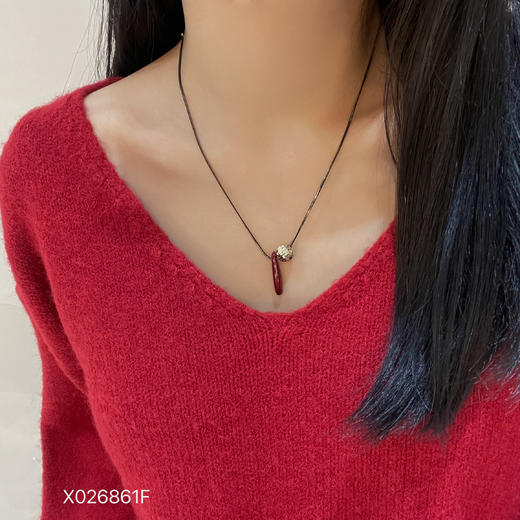 Oflye潮流饰品   复古安可拉红项链洋气时尚设计感个性首饰配饰项链 商品图1