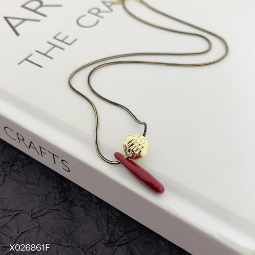 Oflye潮流饰品   复古安可拉红项链洋气时尚设计感个性首饰配饰项链 商品图2