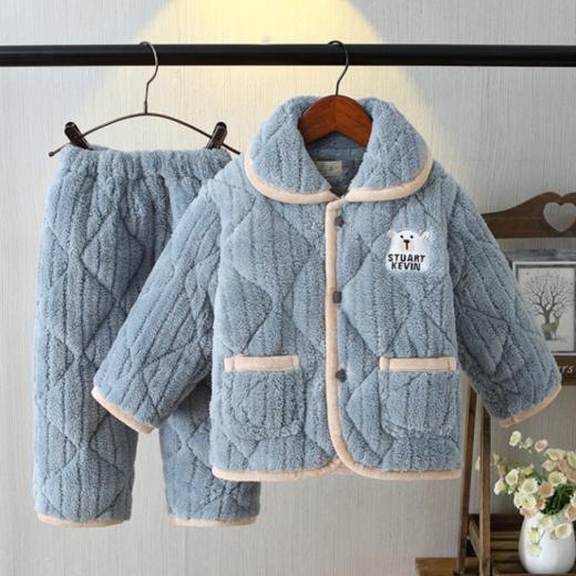 【儿童加厚加绒•三层夹棉加绒家居服】 ☄️外穿yyds ，居家一套轻松搞定👀活动不受限 ☁️现在的天气真的🤩太需要这种加厚套装啦 ✔️ 细节保暖方面𝙃𝙞𝙣用心 商品图3