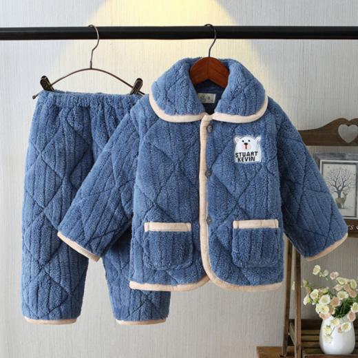 【儿童加厚加绒•三层夹棉加绒家居服】 ☄️外穿yyds ，居家一套轻松搞定👀活动不受限 ☁️现在的天气真的🤩太需要这种加厚套装啦 ✔️ 细节保暖方面𝙃𝙞𝙣用心 商品图4