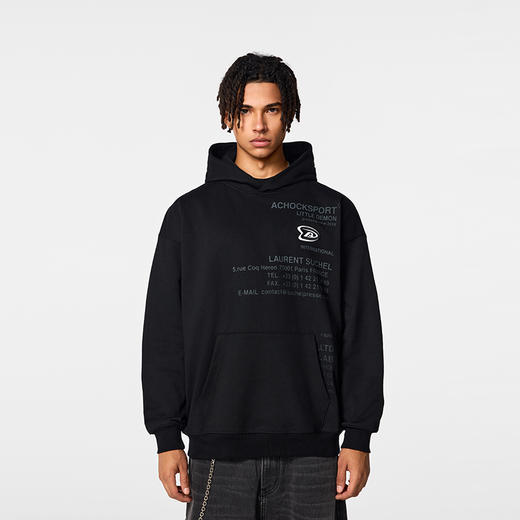 【Achock官方店】美式重磅连帽卫衣男女潮牌个性字体印花上衣情侣 商品图0