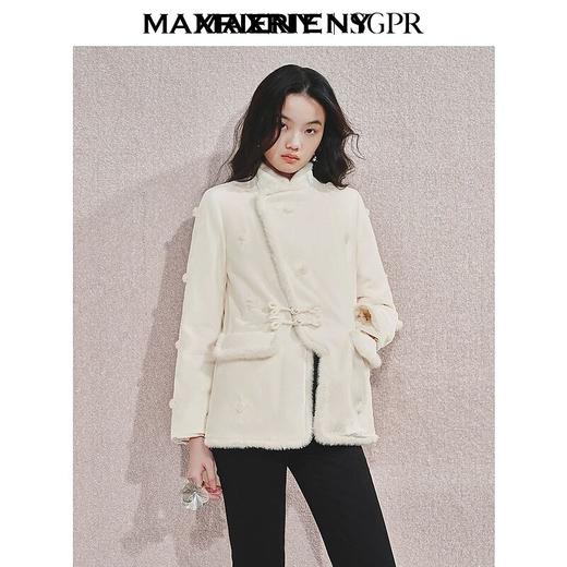MAXRIENY贵雅新中式羽绒服复古盘扣设计24冬款手工刺绣保暖外套女(货号:MS85DC501) 商品图0