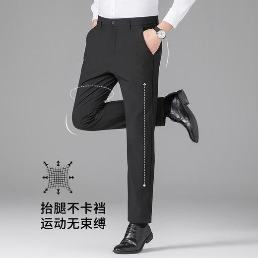 【奥粒绒】圣得西男士商务休闲裤子男秋冬年直筒加绒长裤 商品图4