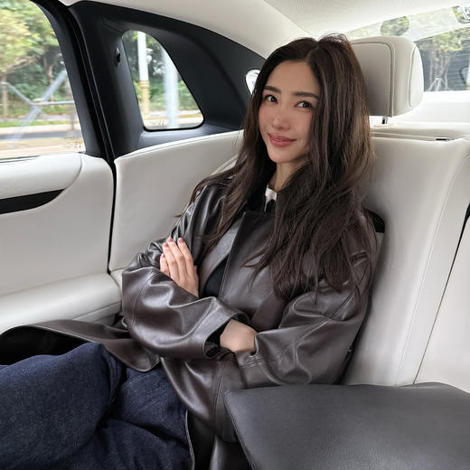 ROMI STUDIO“棕标甄选” 100%绵羊皮软糯收腰皮衣外套 RW24LWT1092 商品图0