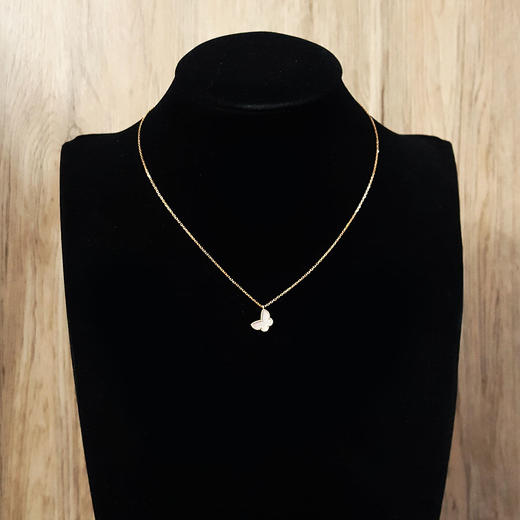 【95新】VCA梵克雅宝Sweet Butterflies系列VCARF69300 18K黄金白贝母蝴蝶项链链长约40cm女士现售价：7200！151124TJ10 商品图6