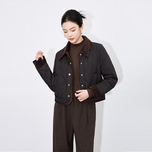 【高货wl】全新升级【铂金会员441/天猫589/差价148】(02037) 洛诗琳时尚复古通勤撞色翻领加厚保暖休闲减龄羽绒服外套 商品图3