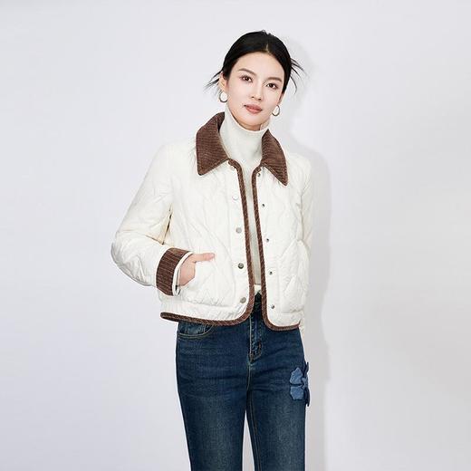 【高货wl】全新升级【铂金会员441/天猫589/差价148】(02037) 洛诗琳时尚复古通勤撞色翻领加厚保暖休闲减龄羽绒服外套 商品图1