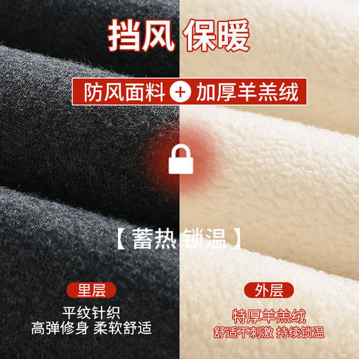 【羊羔绒加绒打底裤】女冬季外穿高腰皮标北方特厚保暖加厚400g棉裤 商品图3