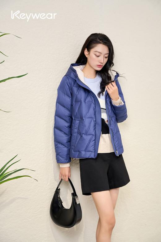 奇威拼色压胶连帽羽绒服0AF04346 商品图3