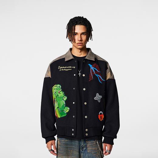 【Achock官方店】美式个性嘻哈棒球服男秋冬新款潮牌立领夹克情侣 商品图0