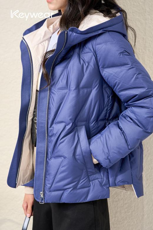 奇威拼色压胶连帽羽绒服0AF04346 商品图5