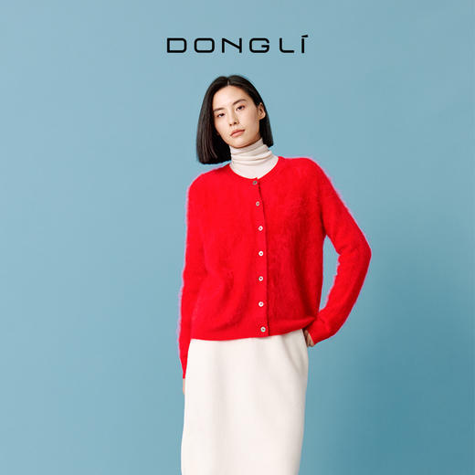 东黎 • 拉毛女士秋冬圆领开衫 4513 商品图5