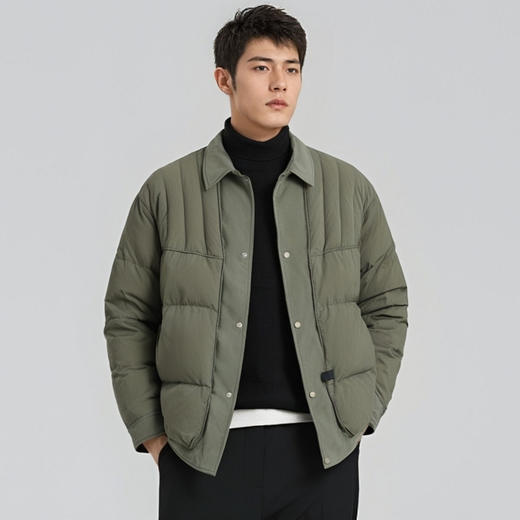 圣得西假两件设计感白鸭绒外套冬季轻暖高级感翻领休闲羽绒服2462942117 商品图2