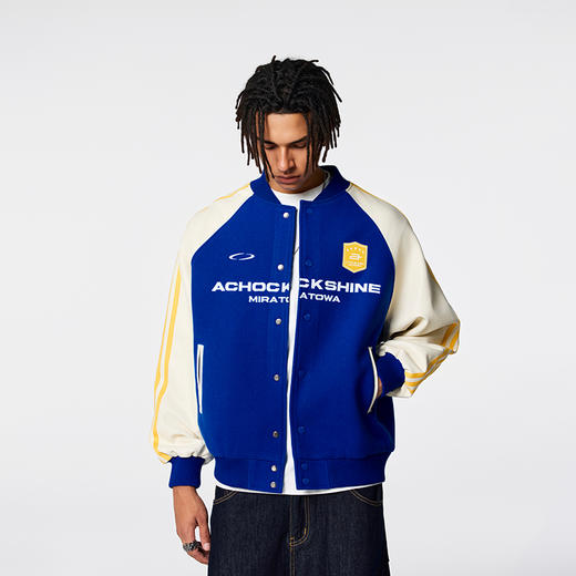 【Achock官方店】拼接撞色复古棒球服外套男女秋冬新品美式夹克潮 商品图1