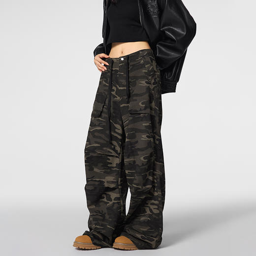 【Achock官方店】美式复古迷彩工装裤潮牌立裁重工宽松运动休闲裤 商品图2