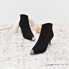 经典鲨2024年冬季新款优雅尖头加绒细高跟气质及踝时装靴女KC19-D58231 商品缩略图3
