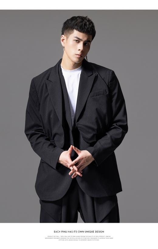PINLI品立裁魂秋季新款假两件西服外套潮牌时尚男士休闲西装BC241206064 商品图7