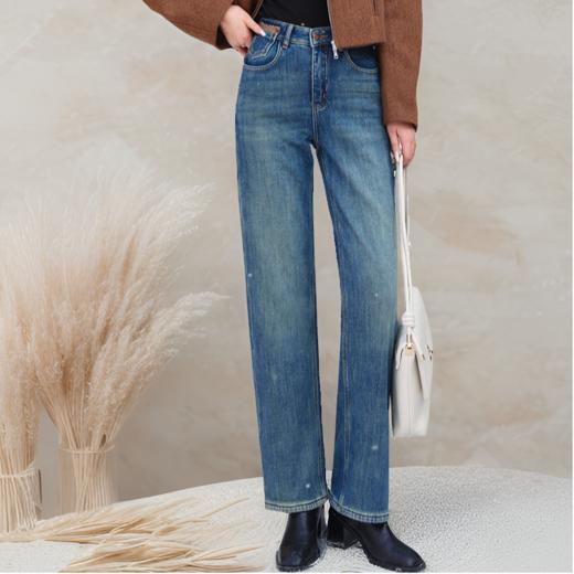 L1臣禾蓝色一体绒牛仔裤	JZ244060558 商品图2