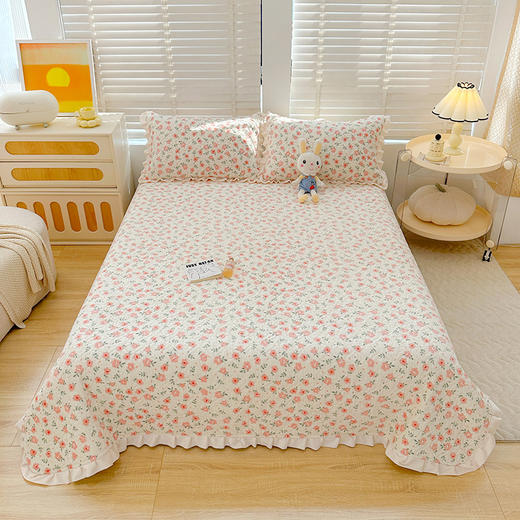 【牛奶绒床盖，温暖你生活の花边床单~】冬季新款牛奶绒宝宝绒床盖三件套 夹棉绗缝小花边 加厚保暖床上用品-QQ 商品图9