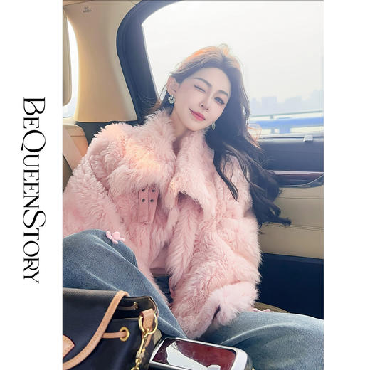 【孤品样衣，不退不换】【心动密语】轻奢百搭托斯卡纳皮毛一体保暖宽松外套冬季 商品图0