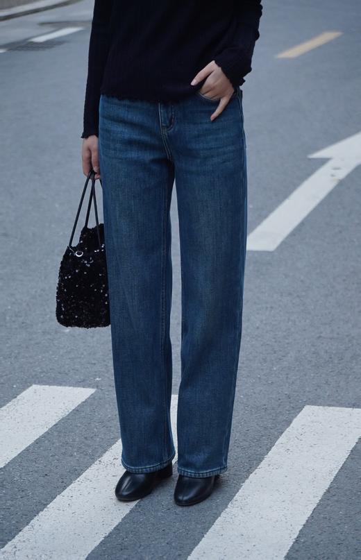 L1臣禾蓝色一体绒牛仔裤	JZ244060558 商品图4