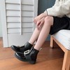 高级感水钻方扣短靴 商品缩略图3