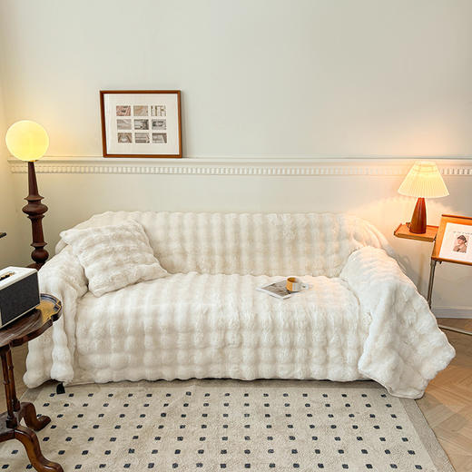 【柔暖直达心底，贵妇级皮草绒兔毛沙发毯】新款A类贵妇级皮草绒兔毛沙发毯 冬季加厚轻奢高级毛绒毛毯子-QQ 商品图4