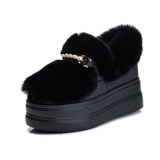 冬季高跟加绒棉鞋新款雪地靴女士真毛外穿内增高女鞋冬鞋 商品图5