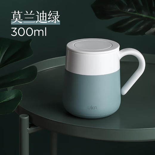 【6F】多样屋UKA保温杯泡茶杯茶水分离办公室水杯高硼硅玻璃杯茶杯男款马克杯 玻璃保温马克杯-黑色 300ml 商品图2