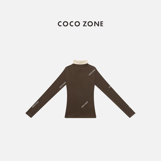 COCO ZONE 拼接假两件长袖圆领纯色简约长袖TCC1D2477 商品图1