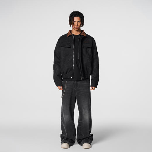 【Achock官方店】潮牌重磅秋冬新款翻领夹克美式高街情侣皮衣外套 商品图3