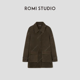 ROMI STUDIO“棕标甄选”非洲混种羊皮细绒雾感皮衣外套RW24WWH0448