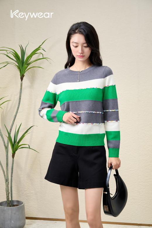 奇威 秋冬拼接撞色毛衫0AF05365 商品图1