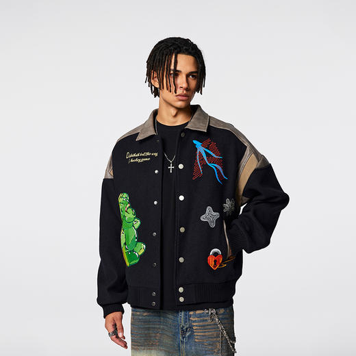 【Achock官方店】美式个性嘻哈棒球服男秋冬新款潮牌立领夹克情侣 商品图1